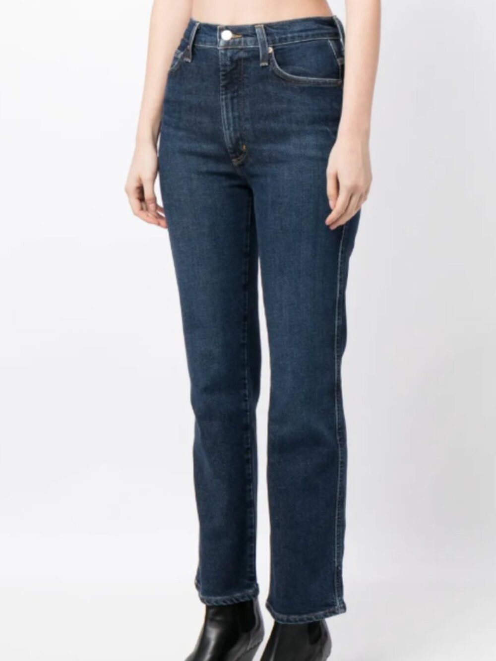 AGOLDE Pinch Waist High Rise Kick Flare Jeans Women's 34 Dark Wash Song Denim